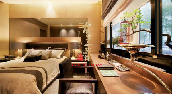 现代 三居室 装修设计 样板房 案例图片 卧室图片来自香港古兰装饰-成都在现代暖色调家装的分享