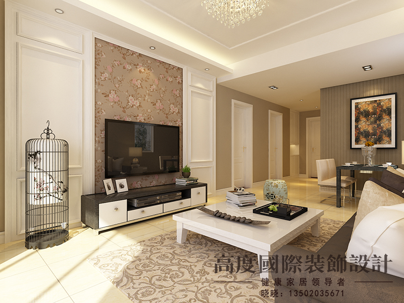 简约 二居 80后 客厅图片来自天津高度国际装饰设计在路劲太阳城~简约的分享