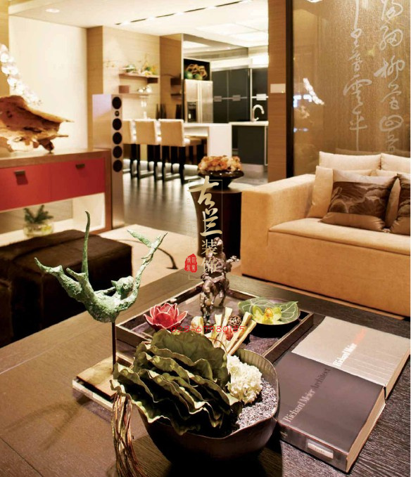 现代 三居室 装修设计 样板房 案例图片 客厅图片来自香港古兰装饰-成都在现代暖色调家装的分享