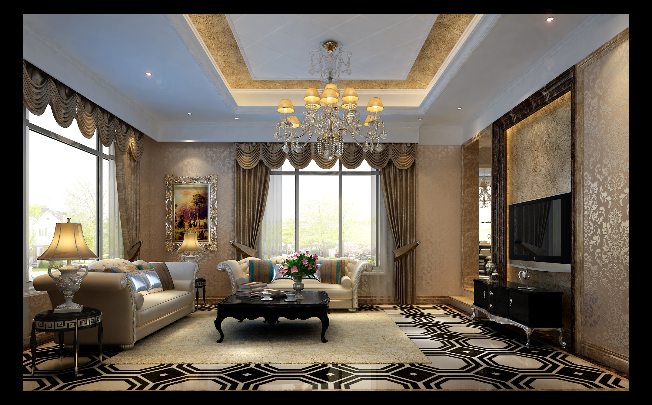 简约 欧式 混搭 别墅 新古典 客厅图片来自尚层装饰大林在艾力枫社的大气 尚层来诠释的分享