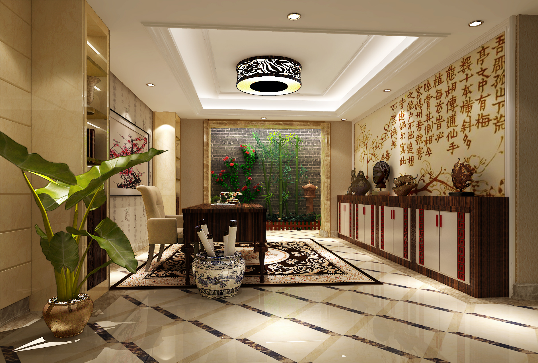 欧式 别墅 美观 温馨 舒适 情调 80后 书房图片来自北京高度装饰设计王鹏程在燕西台简欧风格的分享