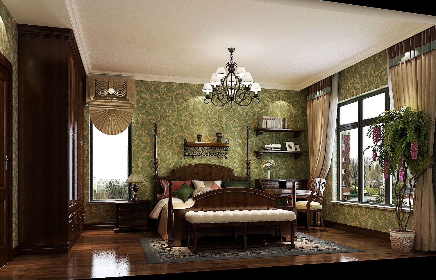 卧室图片来自高度国际装饰设计商超在大兴两居田园  绿色点缀生活的分享