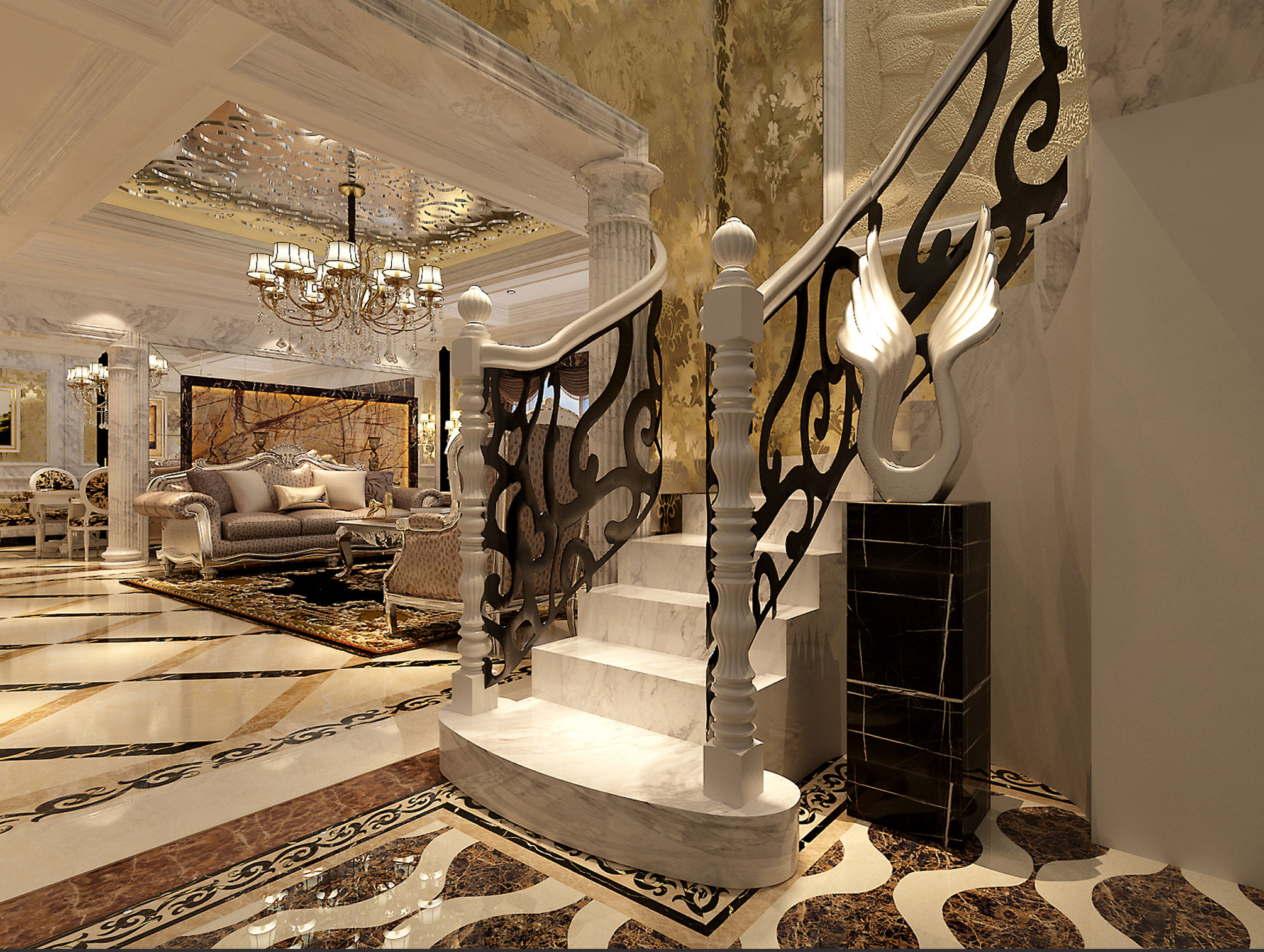别墅 简约 欧式 80后 白领 小资 楼梯图片来自好易家装饰集团在官龙名苑的分享
