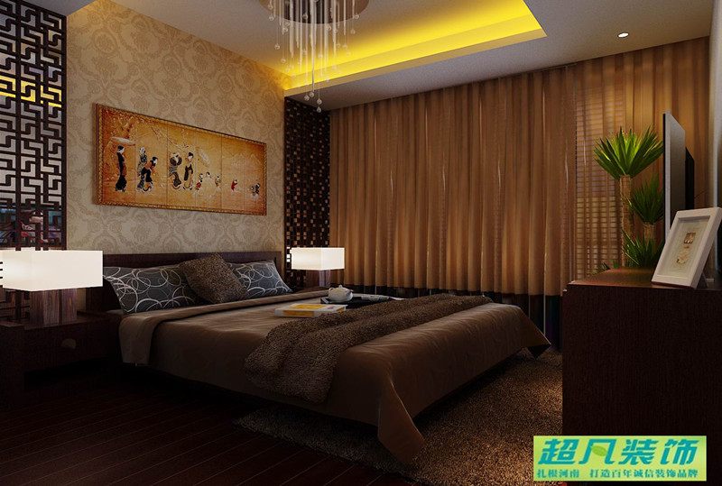 升龙国际 中式效果图 卧室图片来自河南超凡装饰在升龙国际156平米中式效果图的分享