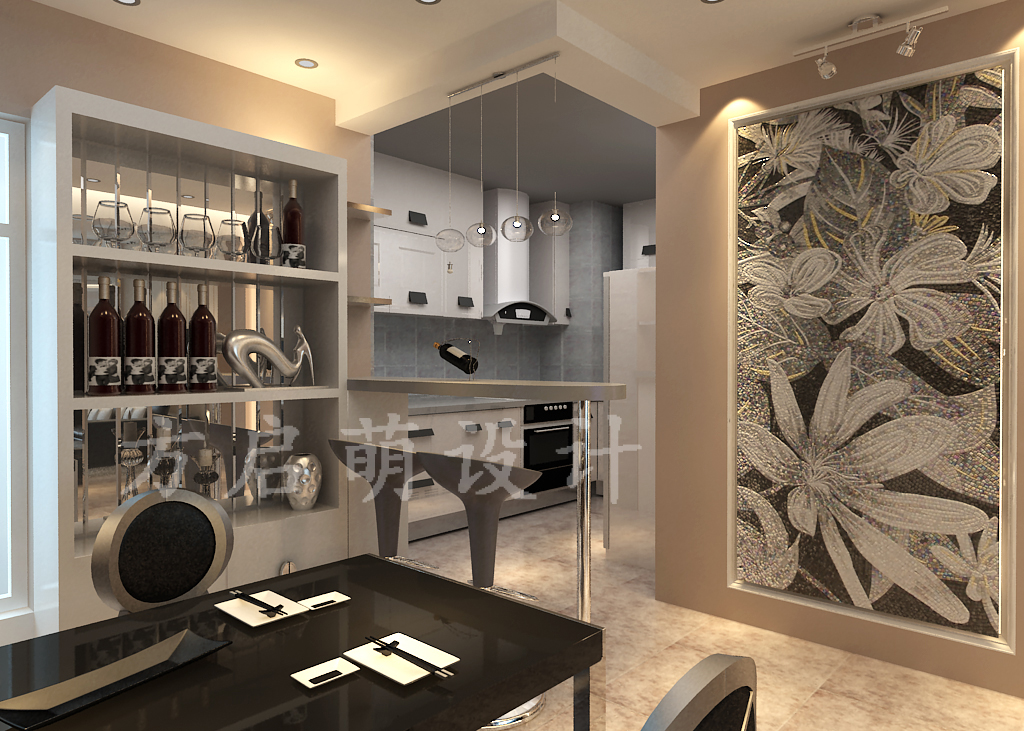 后现代 三居 餐厅图片来自百家设计小刘在伊利亚特湾130平后现代风格的分享