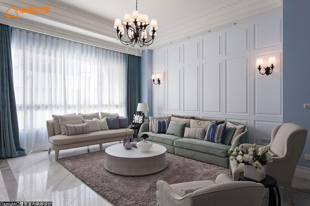 新古典 别墅 白领 四居 欧式 舒适 客厅图片来自幸福空间在淡淡悠蓝的新古典华美内涵的分享