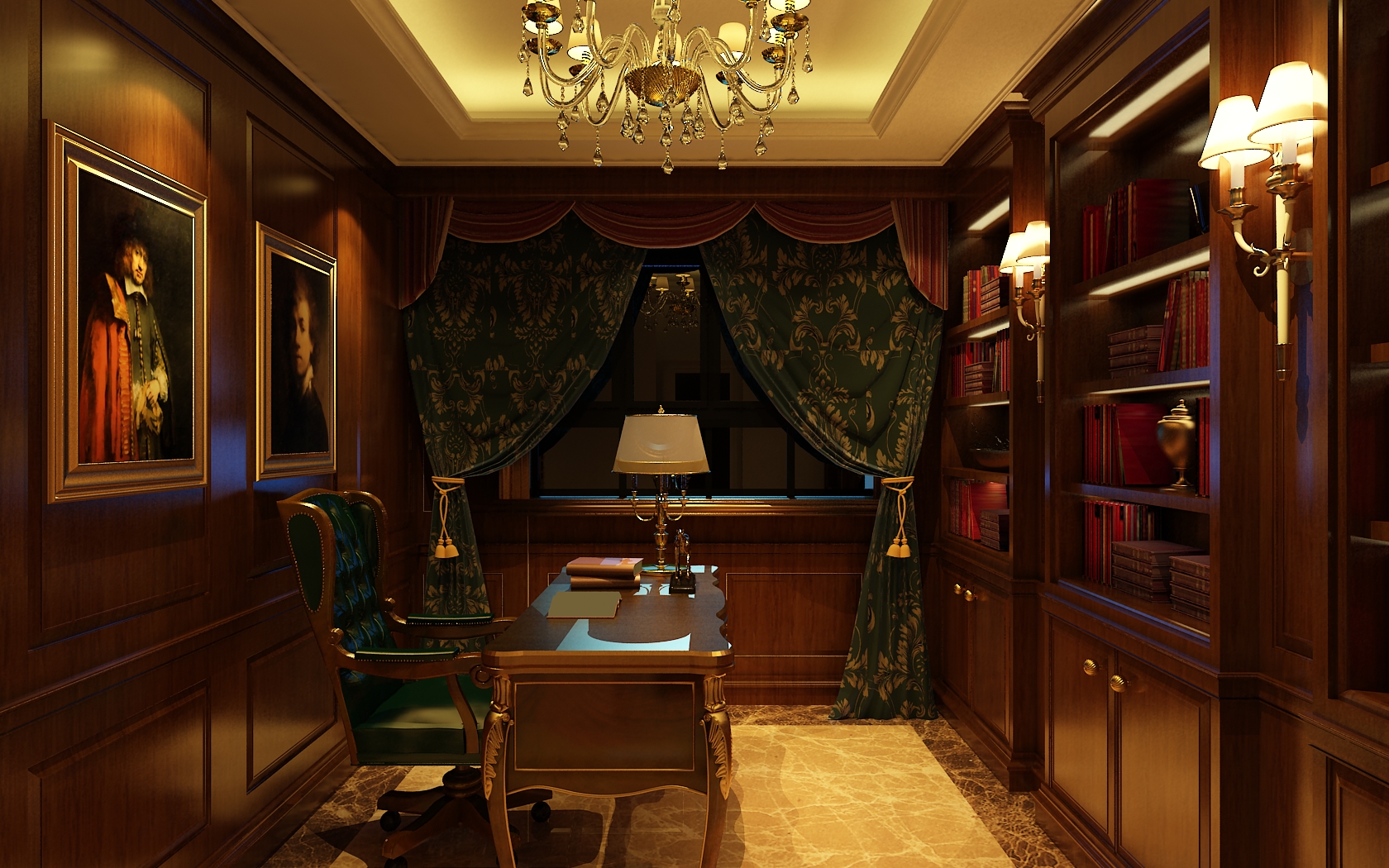 别墅设计 书房图片来自天津别墅装修设计在独栋别墅装修设计_美式风格的分享