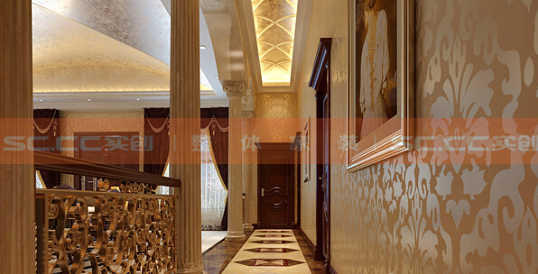 走廊图片来自实创装饰小李在奢华大气欧式风格五口之家的分享