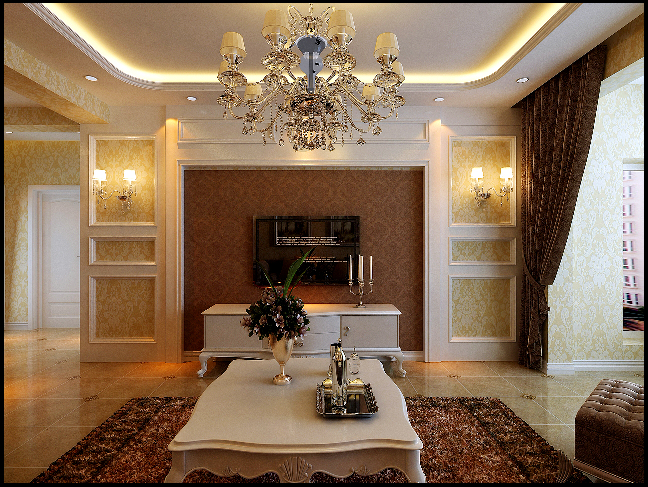 欧式 三居 客厅图片来自百家设计小刘在纳帕名门98平的分享
