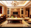 郑州装修设计公司超凡装饰-建业城邦美式风格145平客厅效果图