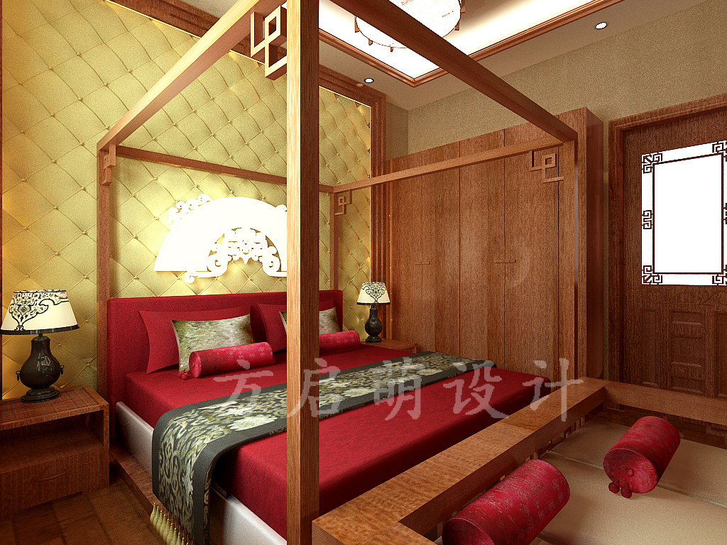中式 别墅 卧室图片来自百家设计小刘在西瓦窑别墅360平中式的分享