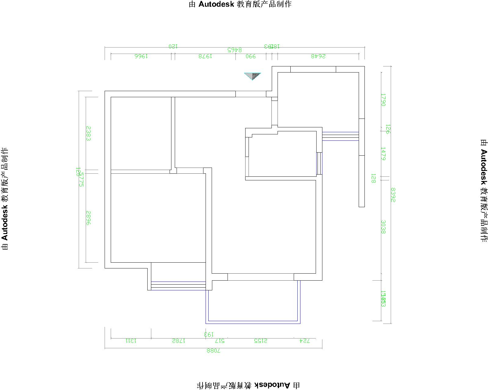 简欧 二居 两室一厅 户型图图片来自南京实创装饰夏雨荷在名城世家-现代简欧风的分享
