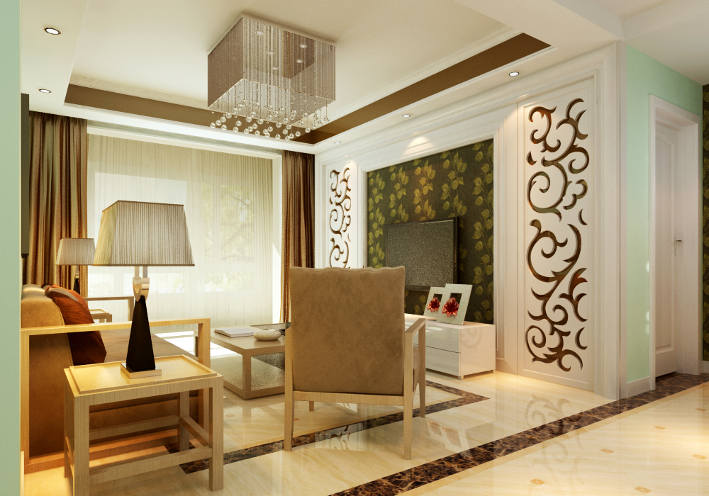 客厅图片来自石家庄品界国际装饰在石家庄金色历程120平现代风格的分享