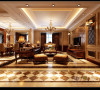 郑州装修设计公司超凡装饰-建业城邦美式风格145平客厅效果图