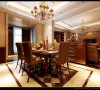 郑州装修设计公司超凡装饰-建业城邦美式风格145平餐厅效果图