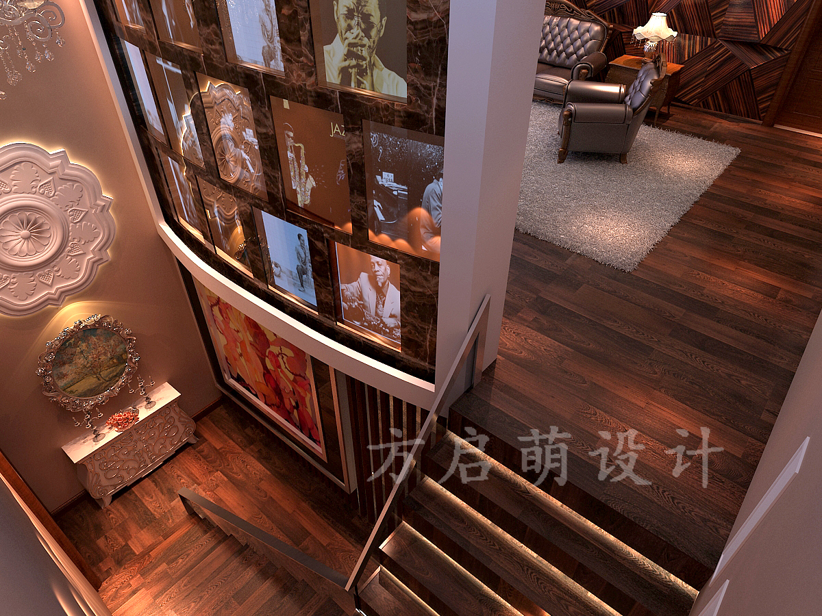 后现代 别墅 楼梯图片来自百家设计小刘在万科紫金苑370平后现代奢华的分享