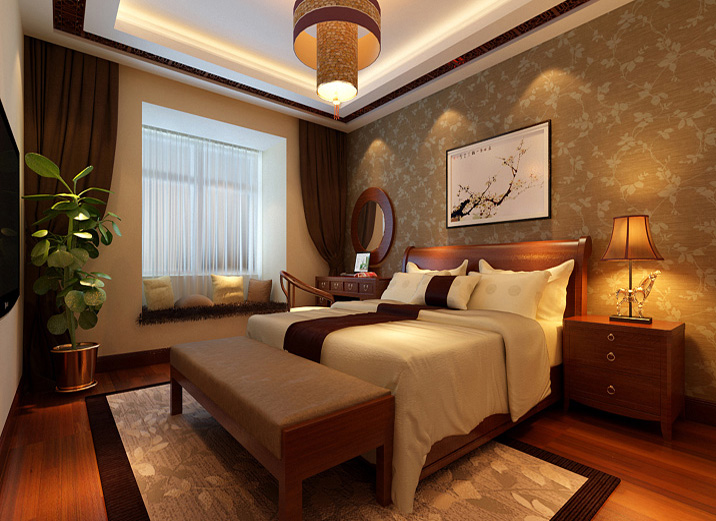 卧室图片来自xushuguang1983在中信城170平米沉稳中式三居设计的分享