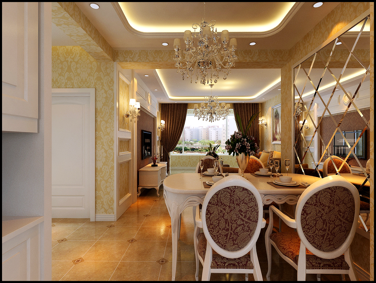 欧式 三居 餐厅图片来自百家设计小刘在纳帕名门98平的分享