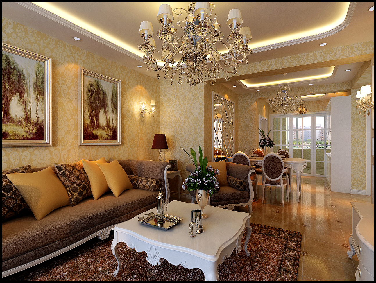欧式 三居 客厅图片来自百家设计小刘在纳帕名门98平的分享