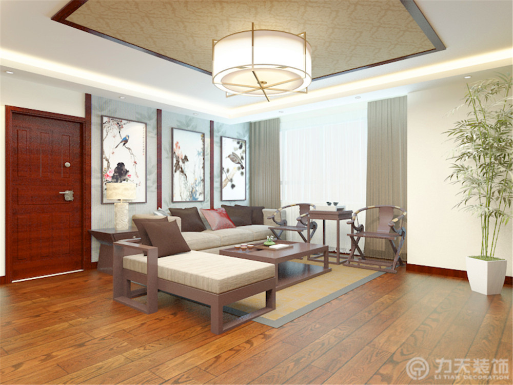 中式 五居 别墅 白领 收纳 80后 小资 客厅图片来自阳光放扉er在新兴中山八号-152㎡-新中式风格的分享