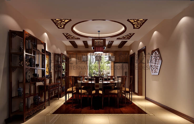 东湖湾 三室二厅 新中式 180平米 8万元 高度国际 希文 餐厅图片来自高度国际装饰宋增会在东湖湾 传统中式的分享