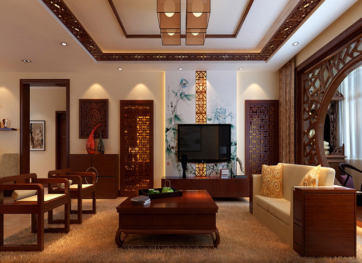 客厅图片来自xushuguang1983在中信城170平米沉稳中式三居设计的分享