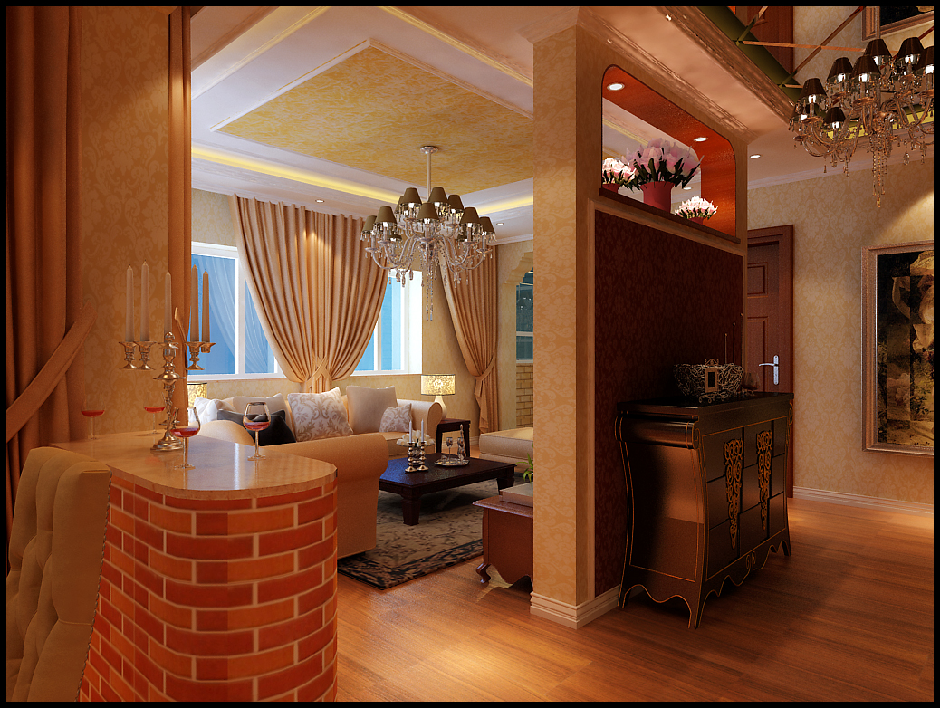 欧式 三居 客厅图片来自百家设计小刘在皇家御院140平的分享