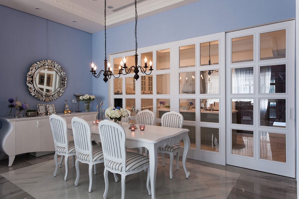 新古典 别墅 白领 四居 欧式 舒适 餐厅图片来自幸福空间在淡淡悠蓝的新古典华美内涵的分享