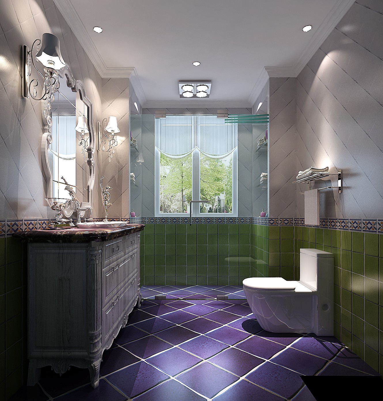 欧式 别墅 卫生间图片来自专业别墅设计工作室在永定河孔雀城240㎡简欧风格案例的分享