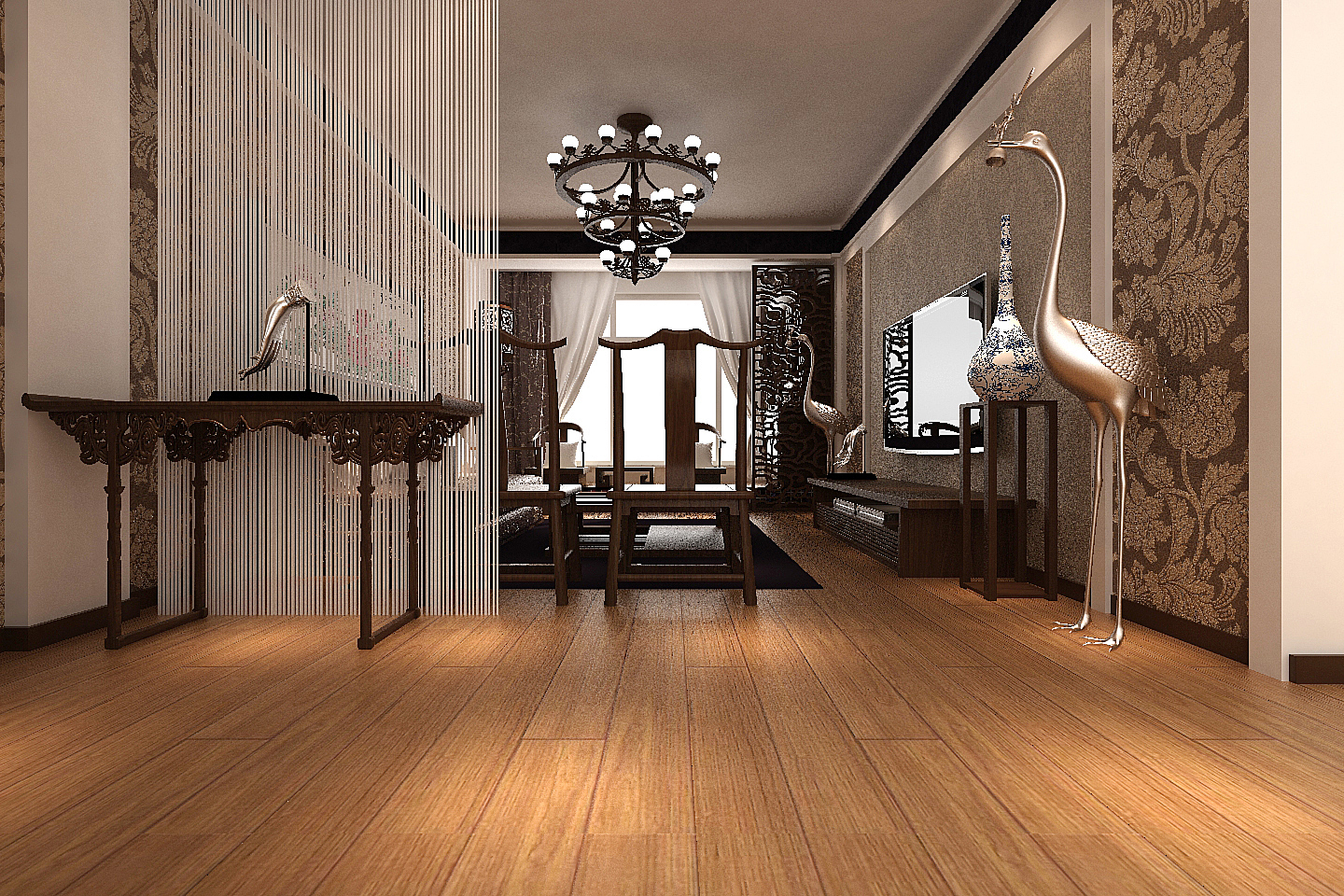 新中式 客厅图片来自百家装饰小李在上东花墅6期的分享