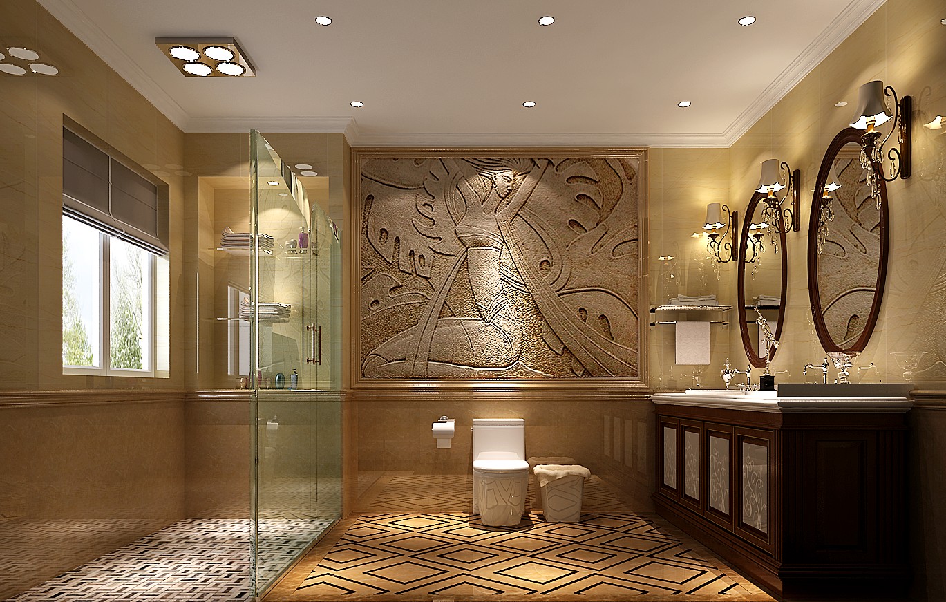 欧式 别墅 卫生间图片来自专业别墅设计工作室在永定河孔雀城240㎡简欧风格案例的分享