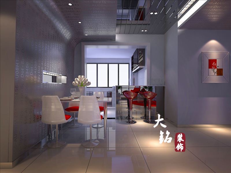 现代 简欧 三居 白领 80后 餐厅图片来自大铭装饰设计工程有限公司在120平现代风格设计装修工程的分享