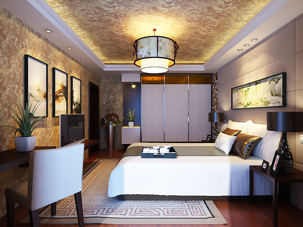 新中式 卧室图片来自百家装饰小李在上东花墅6期的分享