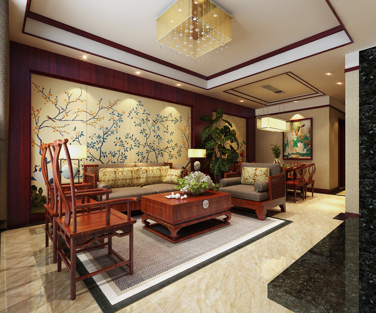 客厅图片来自石家庄品界国际装饰在石家庄大郭东园300新中式装修的分享