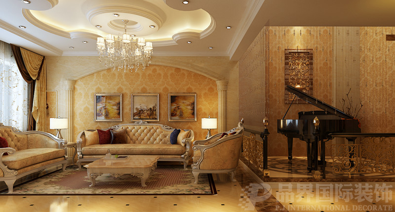 别墅 白领 客厅图片来自石家庄品界国际装饰在欧式风格的江南新城的分享