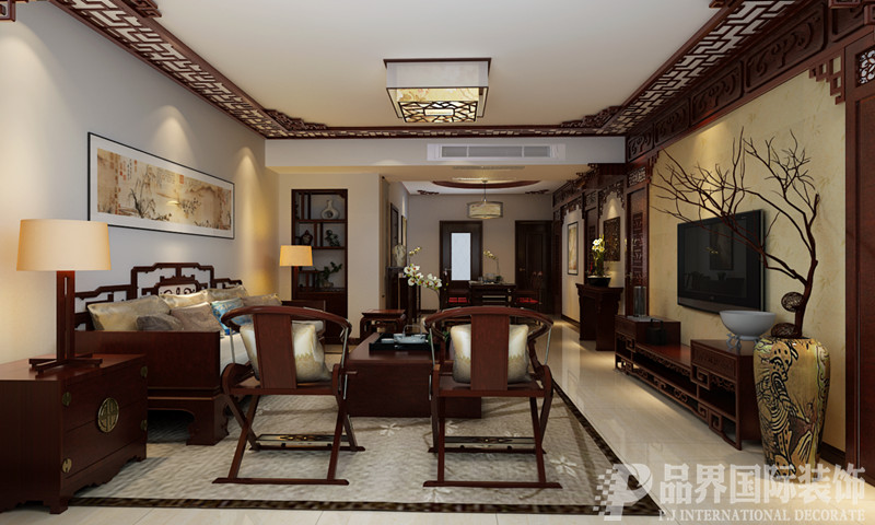 二居 客厅图片来自石家庄品界国际装饰在130平米中式家属院改造的分享