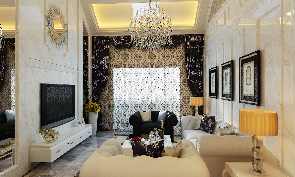 别墅 客厅图片来自石家庄品界国际装饰在新古典锦麟260平的分享