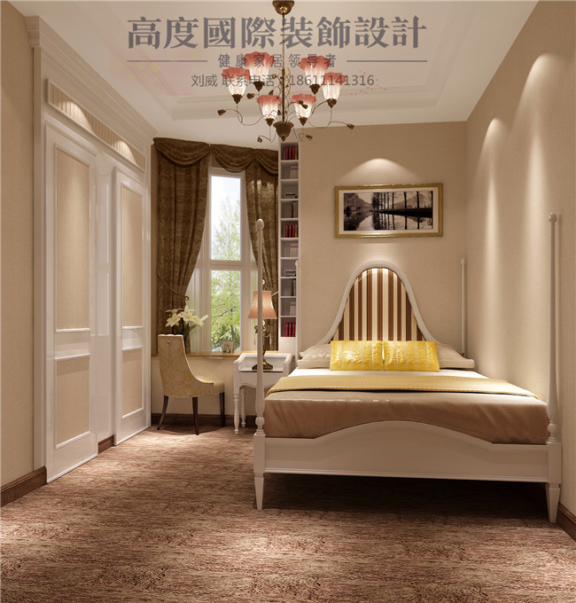 三居 简约 欧式 田园 混搭 卧室图片来自高度国际装饰设计刘威在御翠尚府三居简欧风格的分享