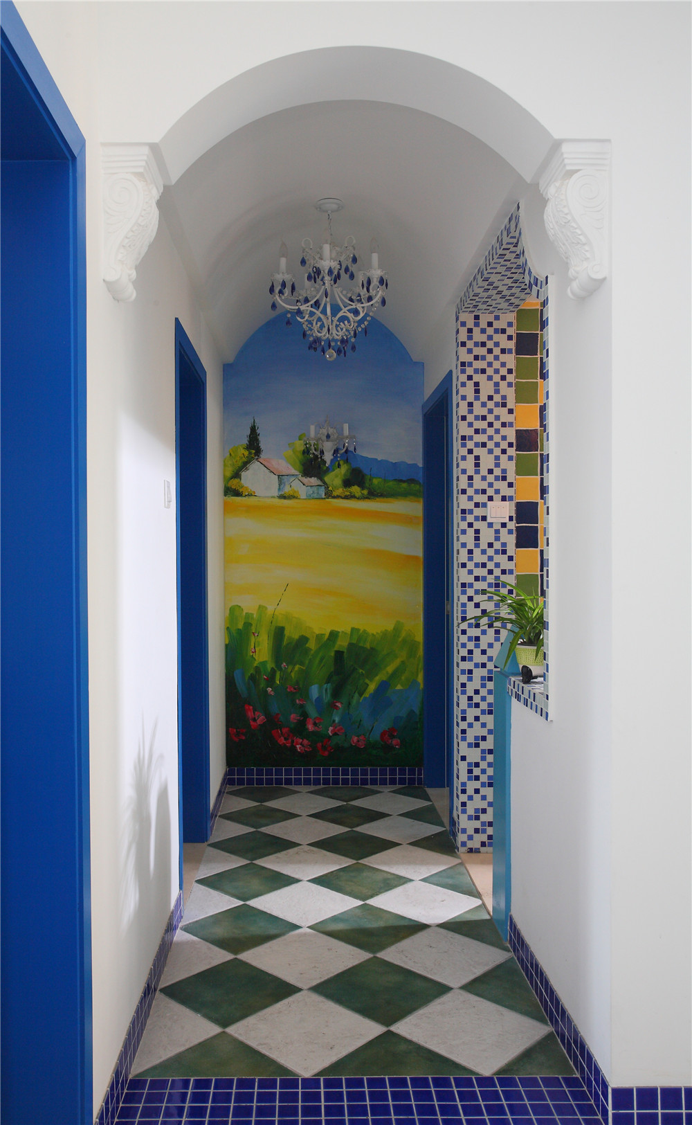 地中海 5居 白领 收纳 玄关图片来自装饰装修-18818806853在白+蓝+的浪漫地中海风情的分享