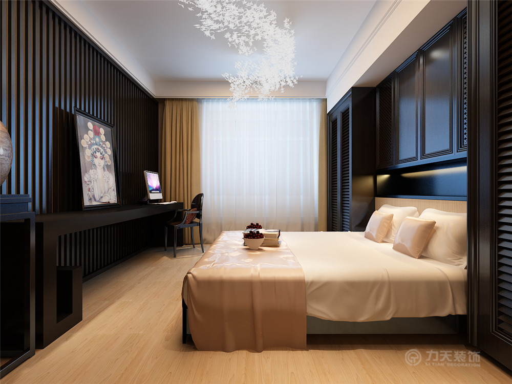 中式 简约 二居 三居 白领 收纳 小资 80后 卧室图片来自阳光力天装饰在境界梅江-82㎡-简中式的分享