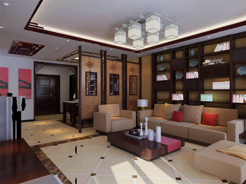 三居 白领 收纳 小资 客厅图片来自实创装饰完美家装在新中式风格塑造太阳星城中国风的分享