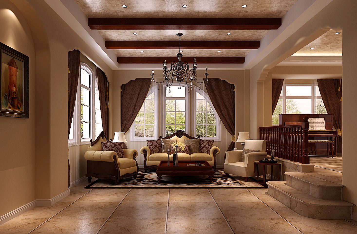 别墅 白领 小资 托斯卡纳 客厅图片来自沙漠雪雨在22万打造托斯卡纳风格五口之家的分享