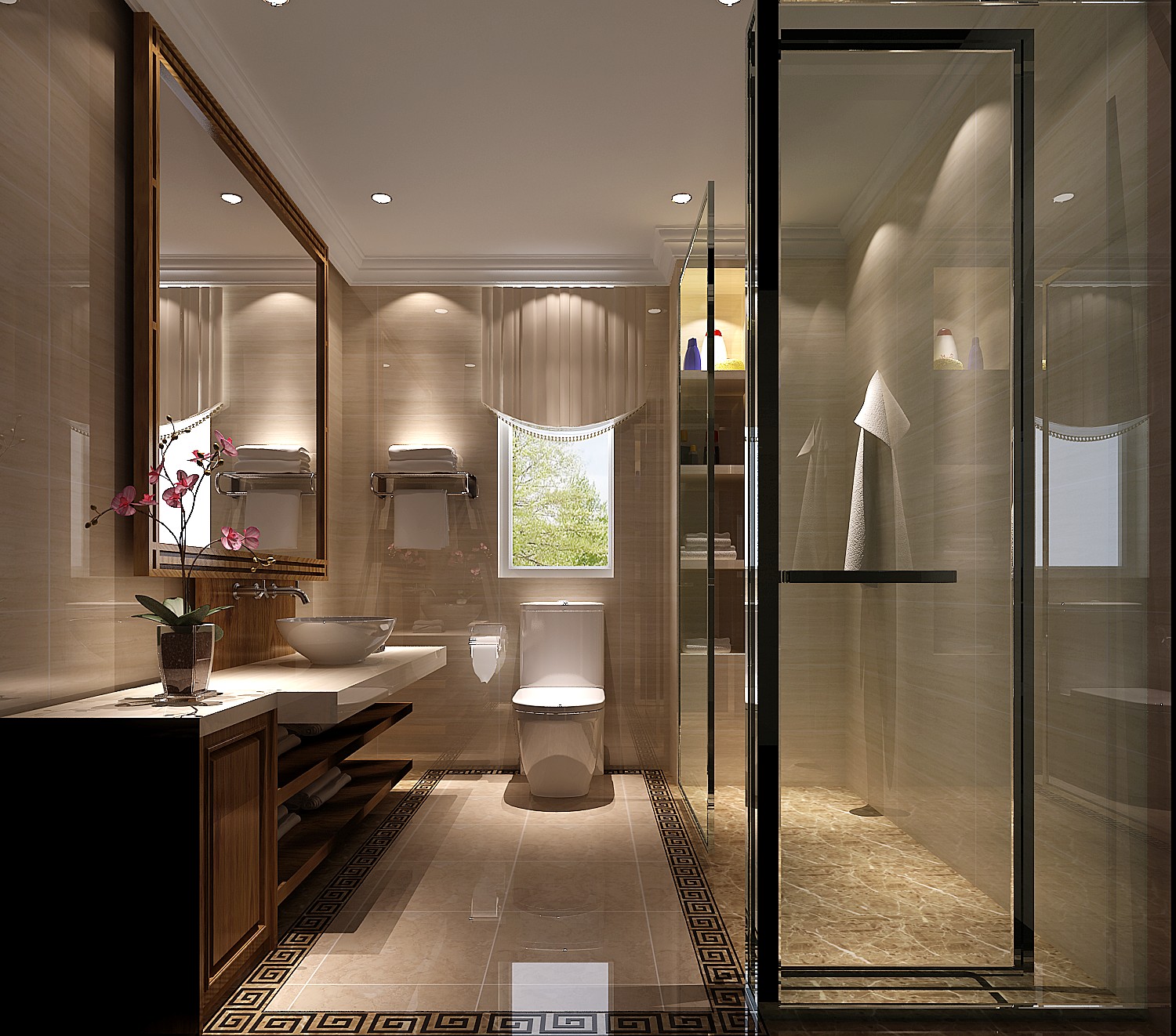 高度国际 润泽公馆 新中式 公寓 卫生间图片来自高度国际在新中式，传统的感受的分享