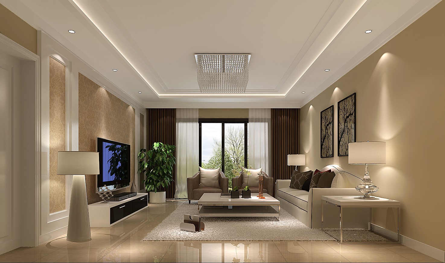 高度国际 上林世家 现代简约 公寓 客厅图片来自高度国际在上林世家-重装饰装修的分享