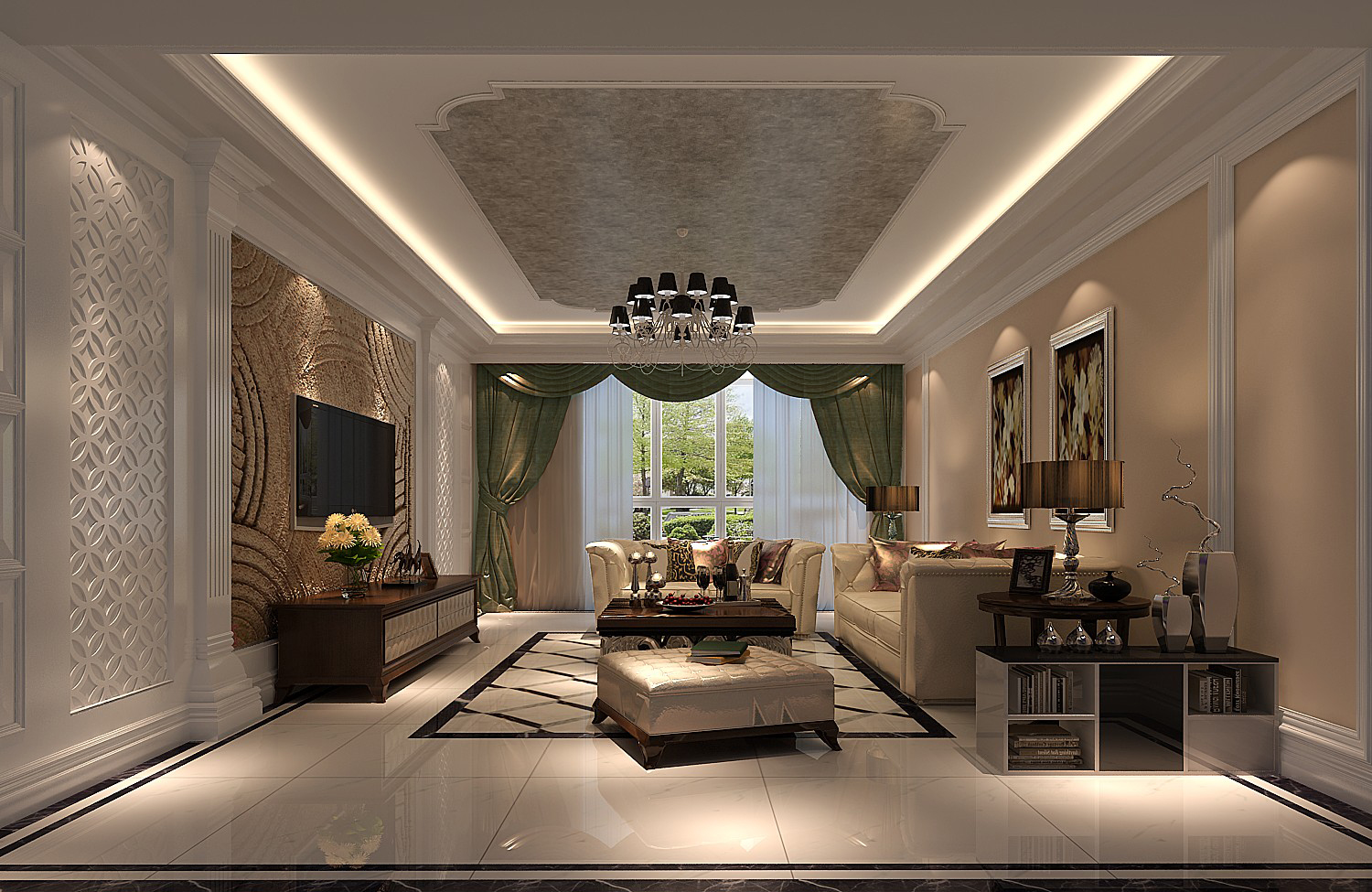 高度国际 润泽公馆 新中式 公寓 客厅图片来自高度国际在新中式，传统的感受的分享