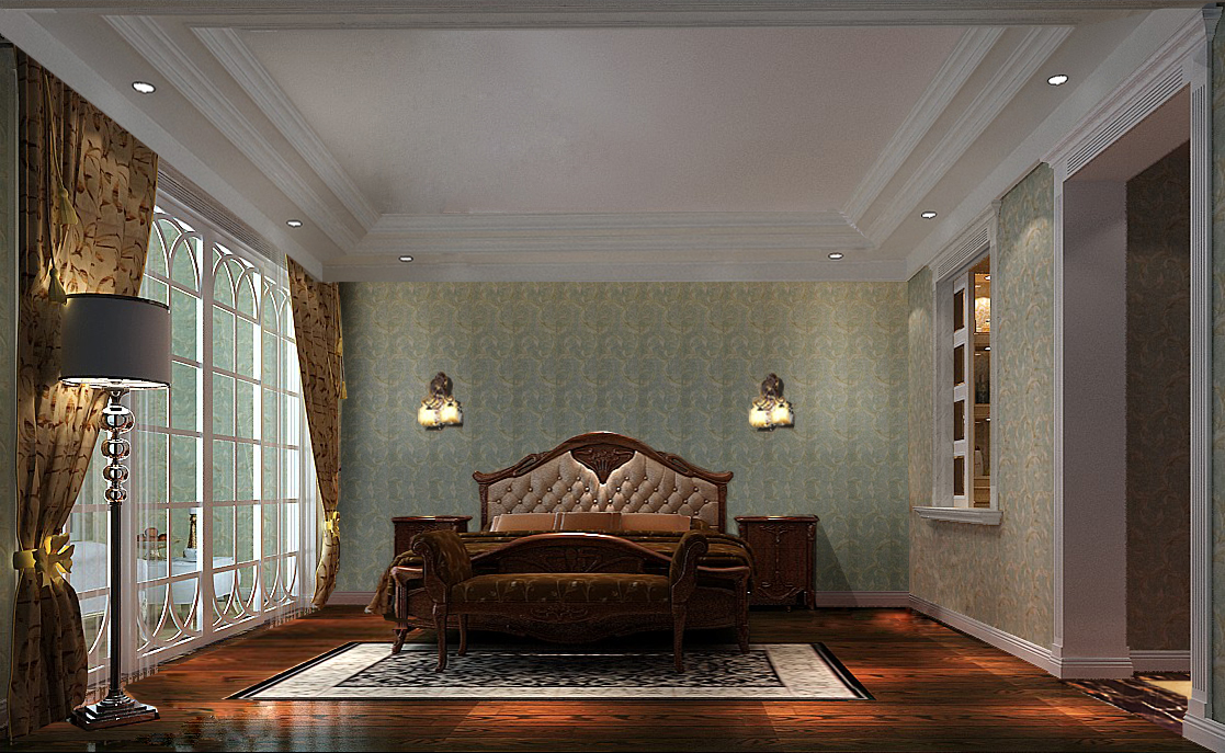 高度国际 西山壹号院 美式简约 平层 卧室图片来自高度国际在自然、奢华、古典的气质的分享