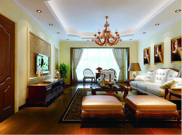 欧式 二居 小资 客厅图片来自实创装饰上海公司在两居室欧式经典风格装修的分享