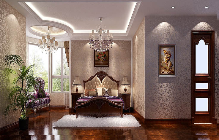 卧室图片来自专业别墅设计工作室在金隅翡丽简欧风格案例的分享
