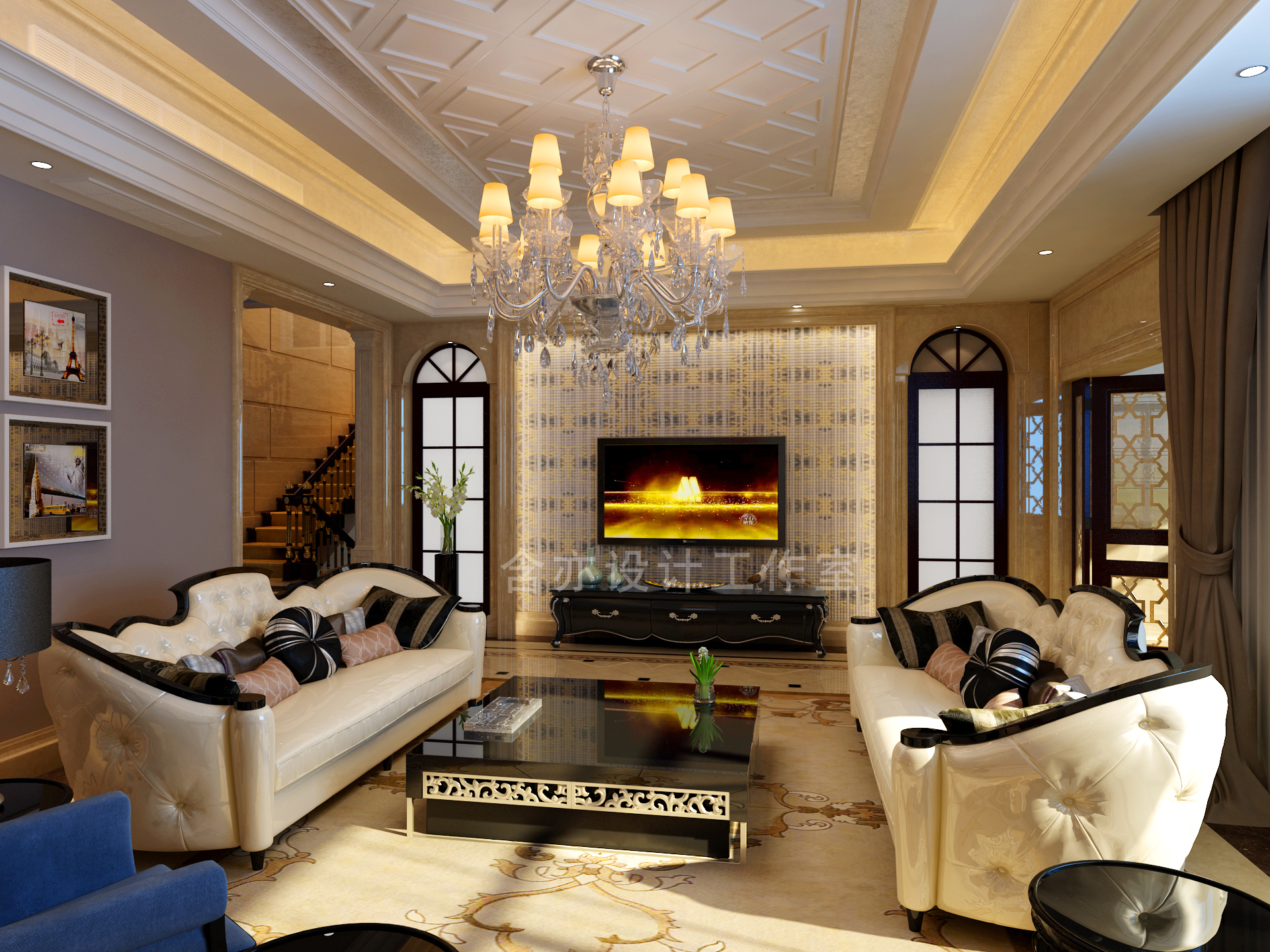 欧式 别墅 室内设计 太原设计师 客厅图片来自王含亦在绛县别墅的分享