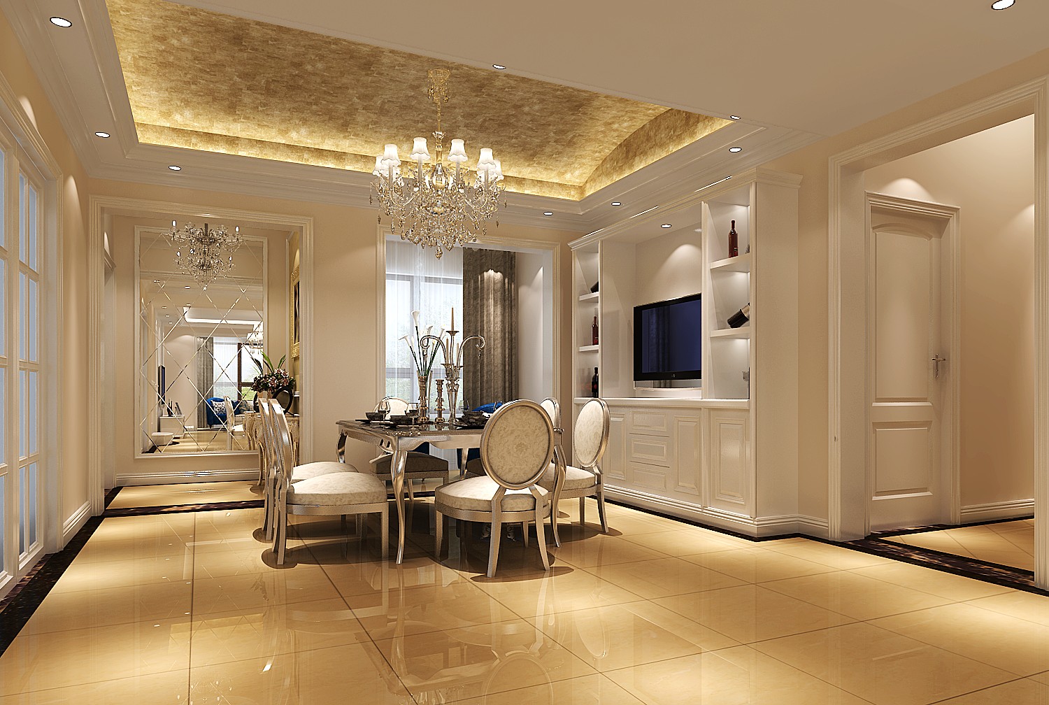 餐厅图片来自专业别墅设计工作室在金色漫香苑180㎡欧式风格案例的分享